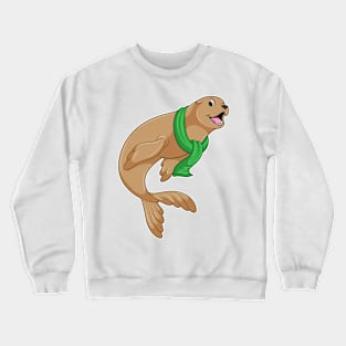 Seal with Scarf Crewneck Sweatshirt